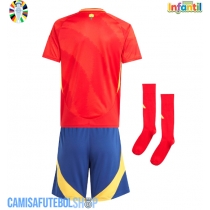 Camisa de time de futebol Espanha Replicas 1º Equipamento Infantil Europeu 2024 Manga Curta (+ Calças curtas)